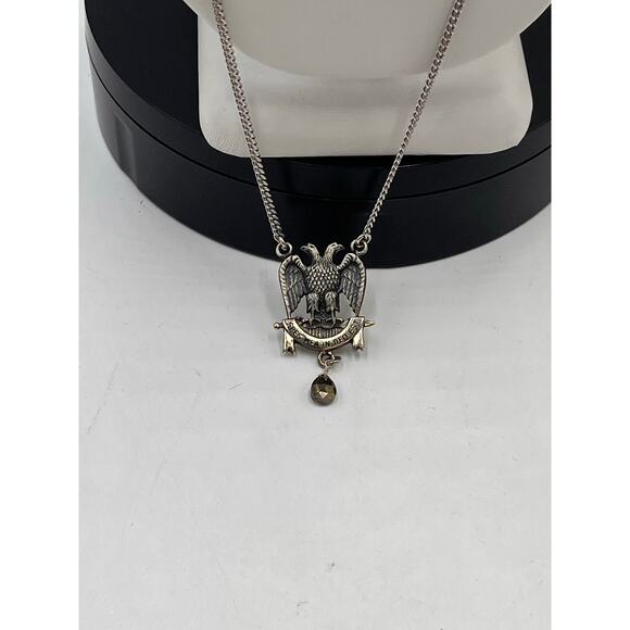 Robbins Co RI Sterling Silver Rite Freemasonry "SPES MEA IN DEO EST," Necklace - Picture 2 of 7